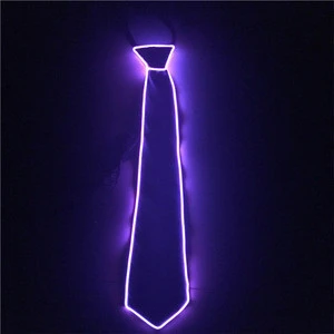 Festival halloween decorative flashing el panel sound activated led party tie