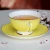 Import fine porcelain yellow cup saucer pink tea cups red colored coffee cup set from China