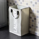 Folding Laundry Basket Large Dirty Nylon Laundry Bag Fashion Sorter Oxford Cloth Dirty Clothes Bag Aluminum Handle Storage Bags