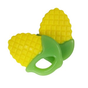Food grade soft fruit shape silicone baby teether / baby teething necklace for biting