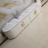 Foshan Modern design white man made marble top TV stand steel frame TV stand home furniture
