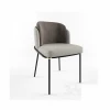 Foshan modern  luxury steel  pu leather fabric hotel restaurant Fil Noir Dining Chair