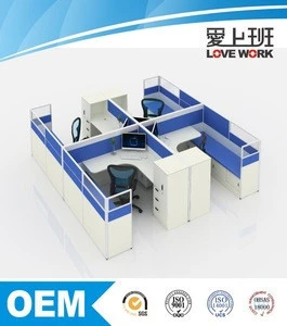 four persons workstation desk 4 -P modular office furniture FP-30+60-4E