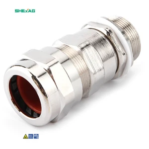 Free Sample IEC Atex ip68 Certified Nickel plated explosion proof double seal armored cable gland Factory