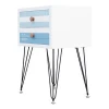 French Style Bule Wooden Bedside Table Nightstand