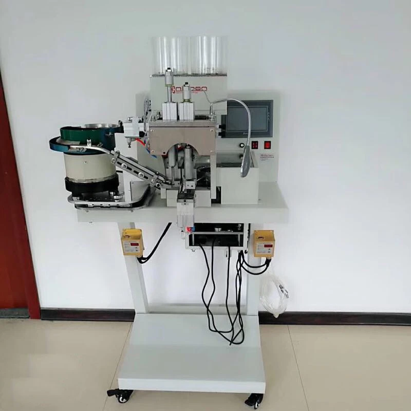 Full automatic double head pearl attaching machine different size special shape riveting machine