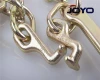 G70 US type truck tow chain with double J hooks and T hooks , yellow galvanized