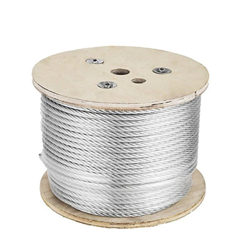 Galvanized steel wire rope towing cable in wooden reel