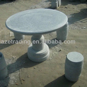 Garden stone table and chair