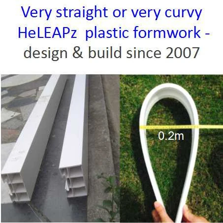 gardening walkpath sidewalk plastic formwork curbs curved concrete formwok