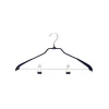 Garment PVC Coated Metal Suit Hanger With 2 Clips For Clothes Suit Hanger
