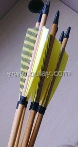 G.bancanus wooden arrows with one striped and two plain fletchings