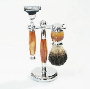 Gibbon ET-875068 High Quality Brush And Razor Stand Badger Brush Badger Shaving Mug Brush Set Razpeniko 3 pcs Kit