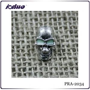 "Glow in the dark" Metal skull beads wholesale PRA-2034