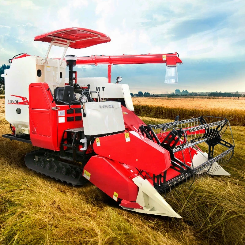 Grain Wheat Rice Combine Harvester Crawler Rubber Track AF88 Indonesia Thailand Philippines Multifunctional