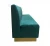 Import Green velvet restaurant sofa booth seating custom make Long wall bench gold base restaurant furniture from China