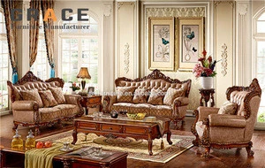 H928RW living room sofa set 5 seater home used luxury genuine leather wooden sofa