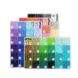 H&amp;W 96 Colors 2.6 mm Fuse Bead Set Compatible Kids Add Color Number Supply Refill Bag 4 pcs Ironing Paper Parts