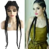 Handmade Long Braid Wigs Black Twist 4x Braided Wig with Baby Hair Natural Hairline Lace Front Wigs Box Braid