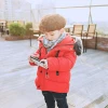 Hao Baby Children Thick Cotton Jacket Boys And Girls Korean Version Of The Children Solid Color Large Fur Collar Baby Down Coat
