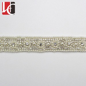 HC-6838 Hechun new design custom pearl rhinestone wedding belt