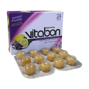 Herbal Lozenge Lemon Sage Hard Candy Drops Confectionery Product VITABON brand Bonbon Losange Pastille Pastil pastilha gula ...