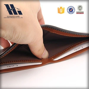 Hidden two card slots RFID Hidden card slot Business mens wallet genuine leather