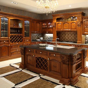 High end wooden kitchen cabinet with clear glass kitchen cabinet doors