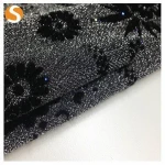 high fashion polyester metallic yarn flock fabric for stage garment