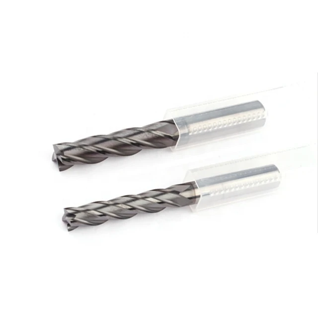High Feed 4 Flute Flat CNC Cutting tools Tungsten Carbide End Mill Set