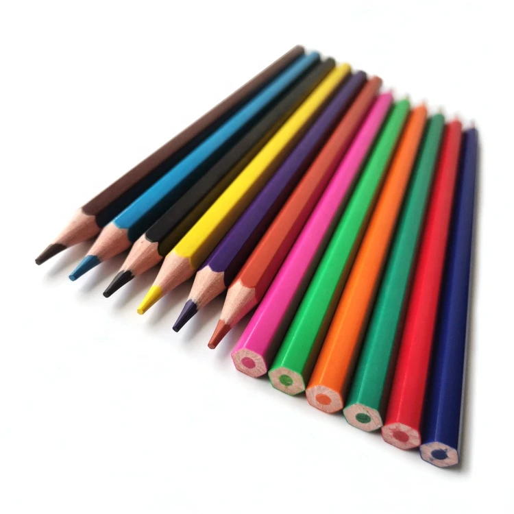 High Quality 7 inch Hexagon Art Drawing Set Plastic Color Pencils