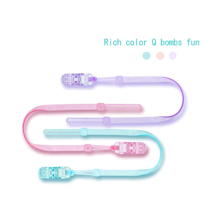 High quality BPA Free silicone to prevent baby pacifier chain clips