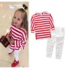 High quality cute star shirt ripped jeans cool soft kid clothes wholesale baby clothes little girls boutique baby clothing set