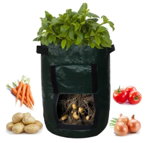 High quality garden felt custom potato grow bag with Flap and Handles Aeration Fabric Pots Heavy Duty