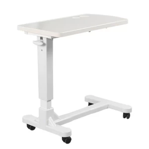 High quality movable medical wheeled over bed table for patient dinning hospital bedside food table