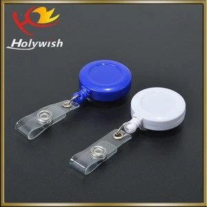 High quality plastic retractable clip badge holder for id working card holder