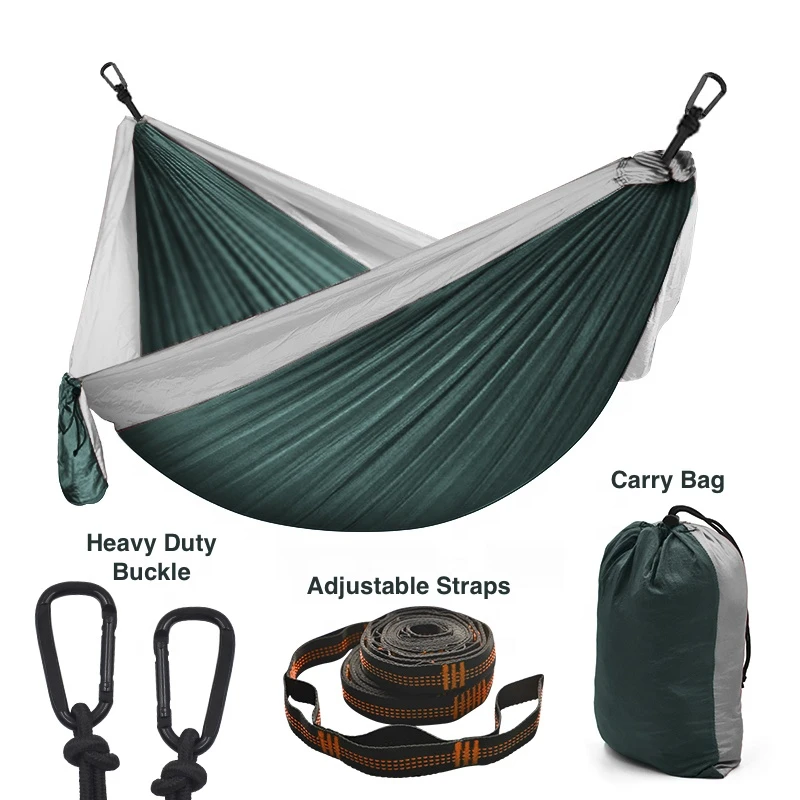 High Quality Portable Folding Two Person Outdoor Camping Hammock with Tree Straps