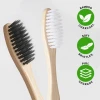 High Quality Premium Round Organic Bamboo Toothbrush For Kids Adults With Bristles Color Bamboo Tube Custom Logo