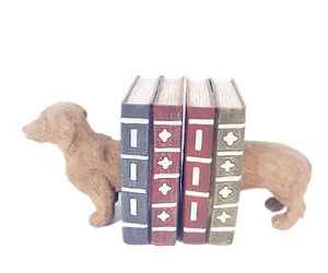 high quality resin dog home decoration book holder bookend