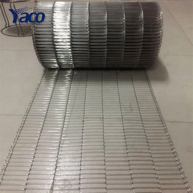 High temperature food grade stainless steel 304 conveyor belt 7x56mm aperture90cm wide /  flat wire mesh belt conveyor price