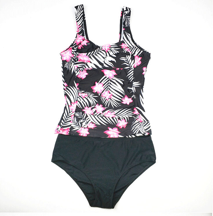 High waist covered belly printing conservative bathing suit 2019 swimwear beachwear sexy bikini