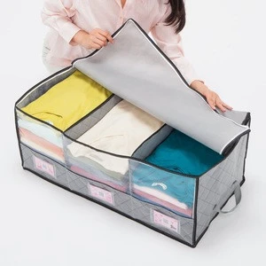 Hign Breathable Material Charcoal Fiber Clothing Organizer Storage Bags Underbed Foldable Cloth Duvet Storage Bags