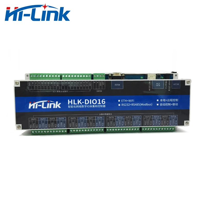 HLK-DIO16 support RJ45 RS232 RS485 Remote control switch relay HiLink 16 Channels relay