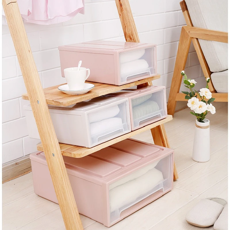 Home 4 Size Locker Drawer Plastic Quilt Clothes Dust Box Bedroom Cabinet Organizer Storage