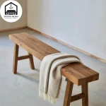 home furniture rectangular shape new design dining table wooden bench bed end stool solid wood chair bench