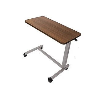 hospital and Home Use Medical Adjustable Overbed Bedside Table With Wheels
