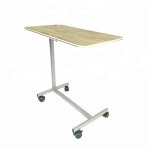 Hospital home care eat in bed and over bed table with wheels for patient