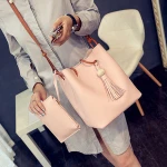 Hot nice quality bucket bag pu leather 4 colors 2 piece colors low price handbags organizer