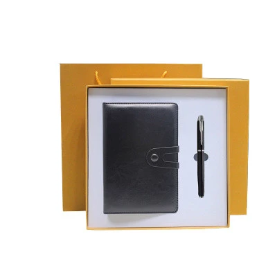 Hot Sale Classical Notebook and Pen Gift Set with Gift Bag