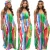 Import Hot Sale Fashion Tie-Dye Colorful Print Dress Casual Loose Spaghetti Striped Maxi Long Dresses For Women from China